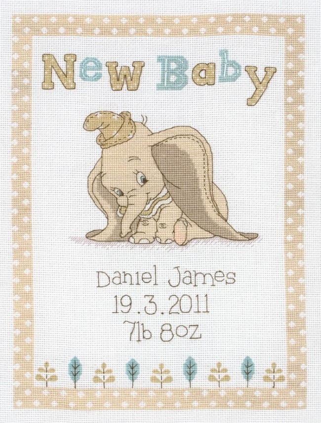 Anchor Cross Stitch Kit Disney Kits Dumbo Birth Sampler